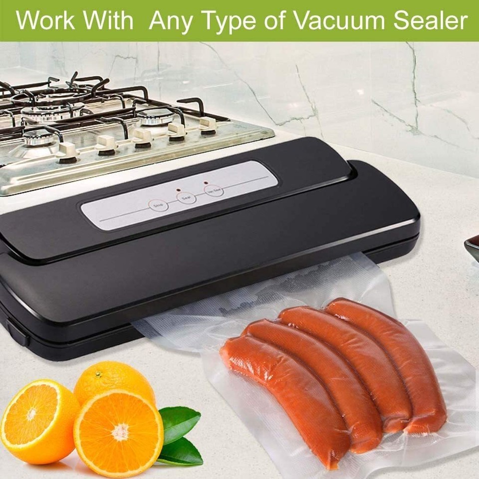 8 x 12 Vacuum Food Sealer Storage Saver Freezer Bags 4 Mil Embossed Bags Quart-Sized for Food Meat Saver and All Tabletop Vacuum Sealer Machines(600 Bags