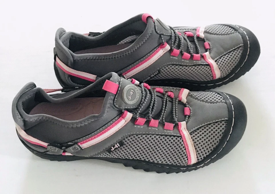Zapatillas deportivas de aventura con cordones para mujer J-41 talla 6,5 M grises Foto 3 de 4