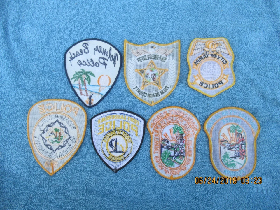 7 parches de policía de Florida para exhibición solo Cooper City/Holmes Beach/Fort Lauderdal Foto 4 de 4