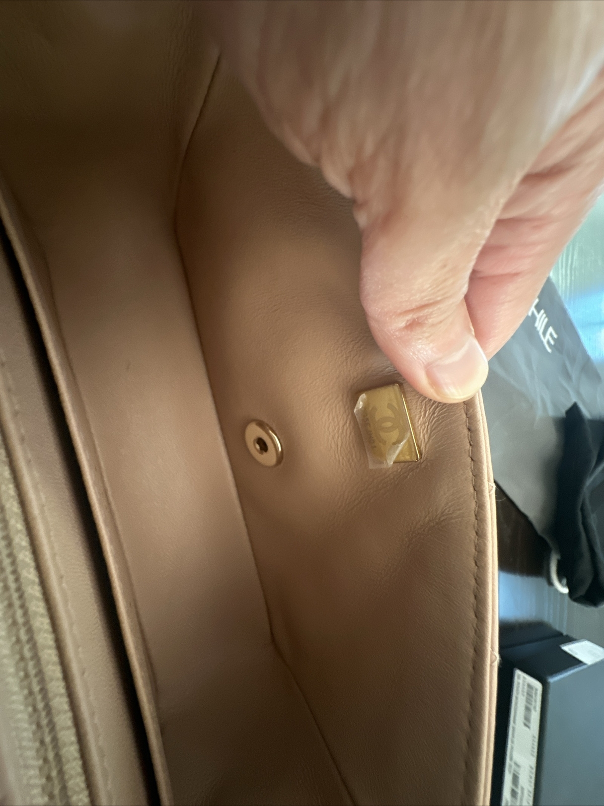 Chanel Lambskin Mini Rectangular Flap Beige Gold … - image 12