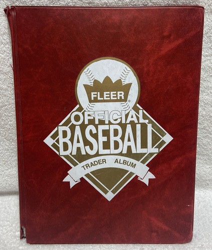 Vintage Fleer offizielles Baseball Händler Album mit 90 Karten