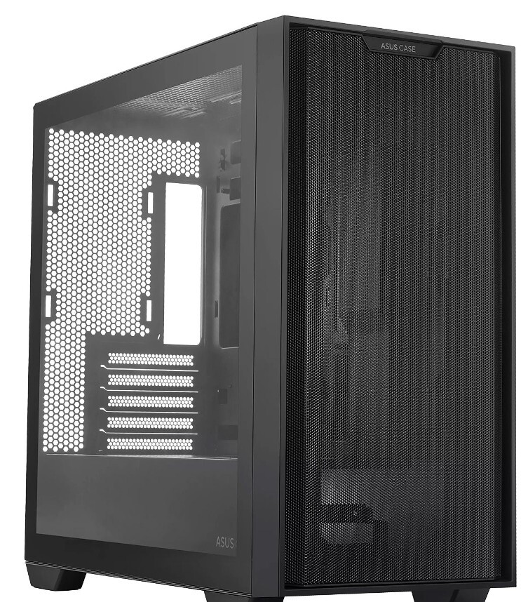 Boîtier Asus A21 Micro ATX noir au flux d'air optimisé et panneau vitré