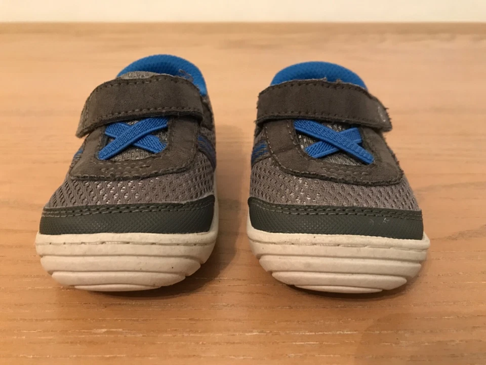 Stride Rite, Wonder Nation Infant Boys Shoes 2 Pair Blue & Gray Size 4 - Image 2 of 4