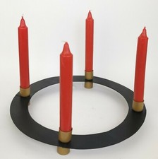 Adventskranz 30cm Metall schwarz gold Ring Deko minimalistisch schlicht rund