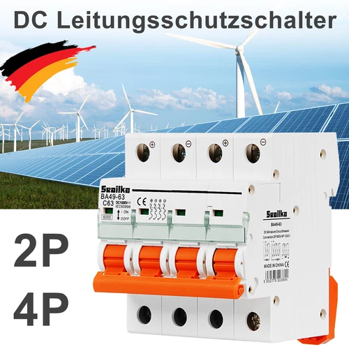 Leitungsschutzschalter DC Solar Photovoltaik 4-polig 1000V 100/125A