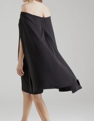 adrianna papell black cape dress Adrianna Papell Black Cape Gown 12 NWT Beaded Waist Formal Evening Wedding  Guest