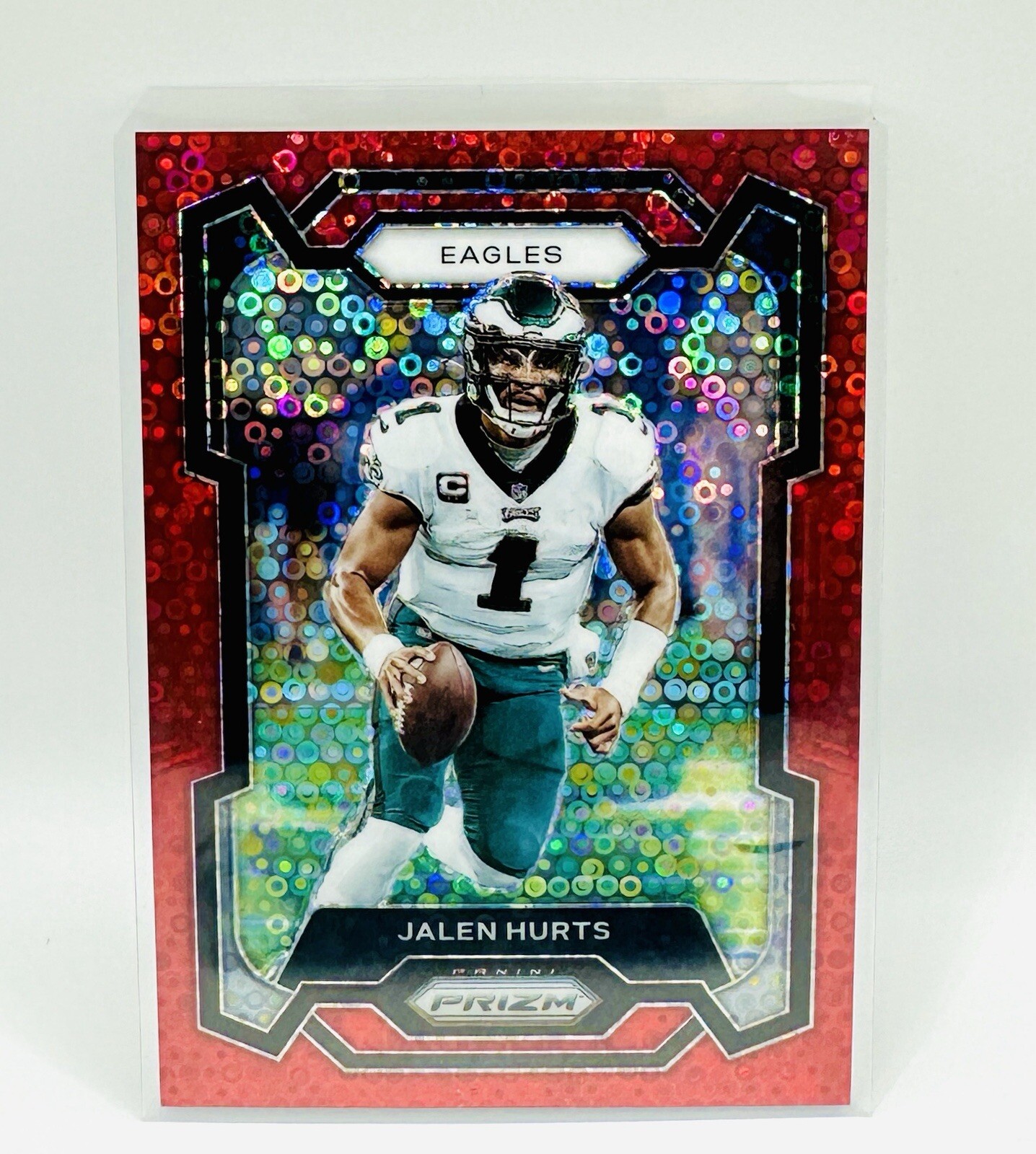 2023 Panini Prizm #244 Jalen Hurts /70 No Huddle Red Philadelphia Eagles