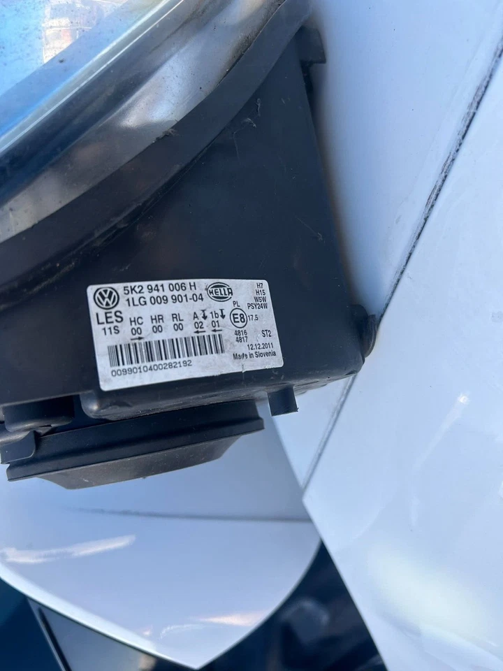 2009-2012 VOLKSWAGEN GOLF MK6 DRIVER OFF SIDE FRONT HEADLIGHT 5K2941006H - Image 3 of 3