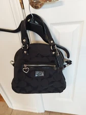 COACH DAISY SIGNATURE C FOLD  OVER SATCHEL BLACK (NO SHOLDER STRAP)A1381-F22941