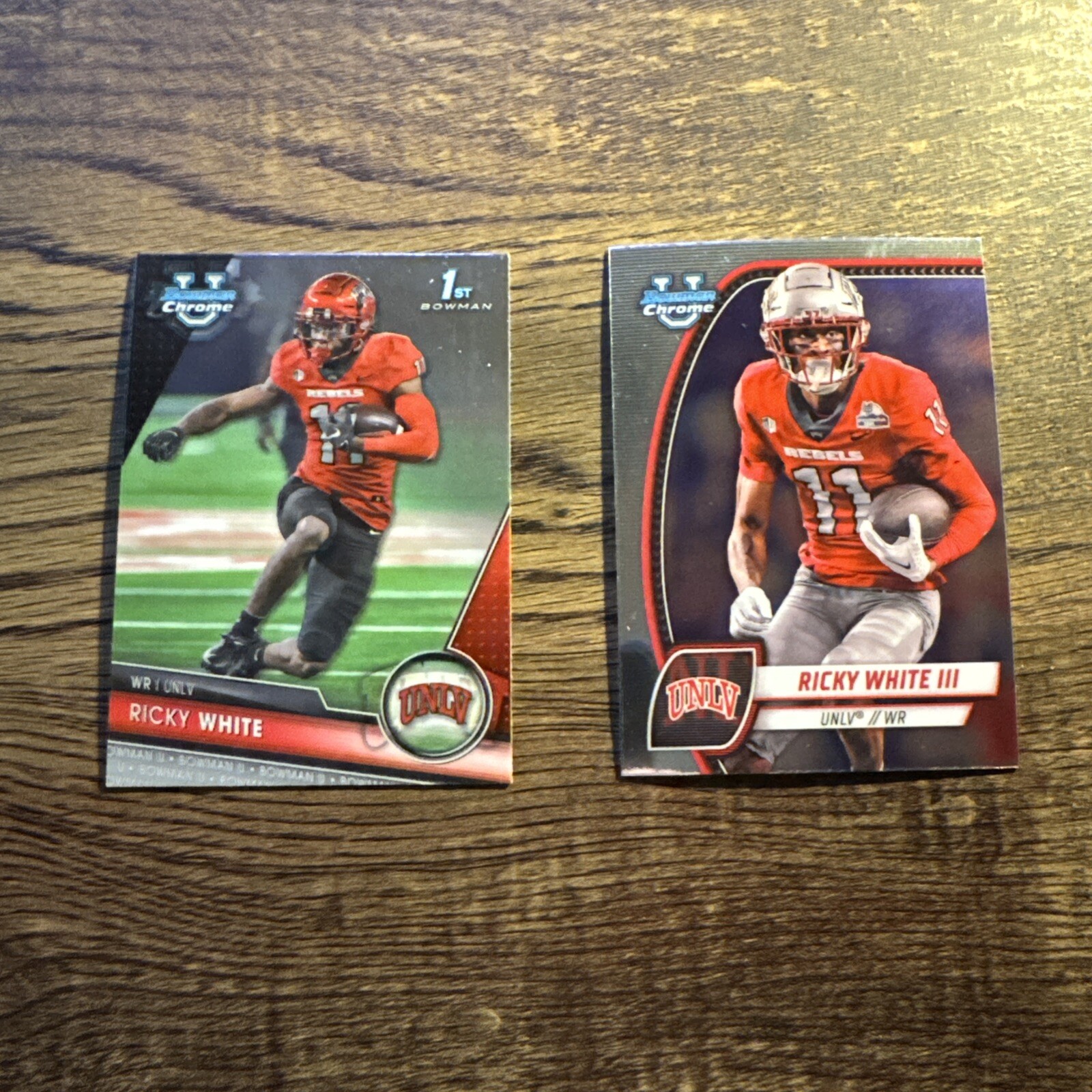Ricky White III 2023-2024 Bowman Chrome University 1st/Base UNLV 2-Card Lot