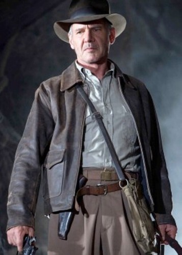 Chaqueta de cuero de vaca genuino marrón envejecido Indiana Jones Harrison Ford para hombre - Imagen 4 de 8