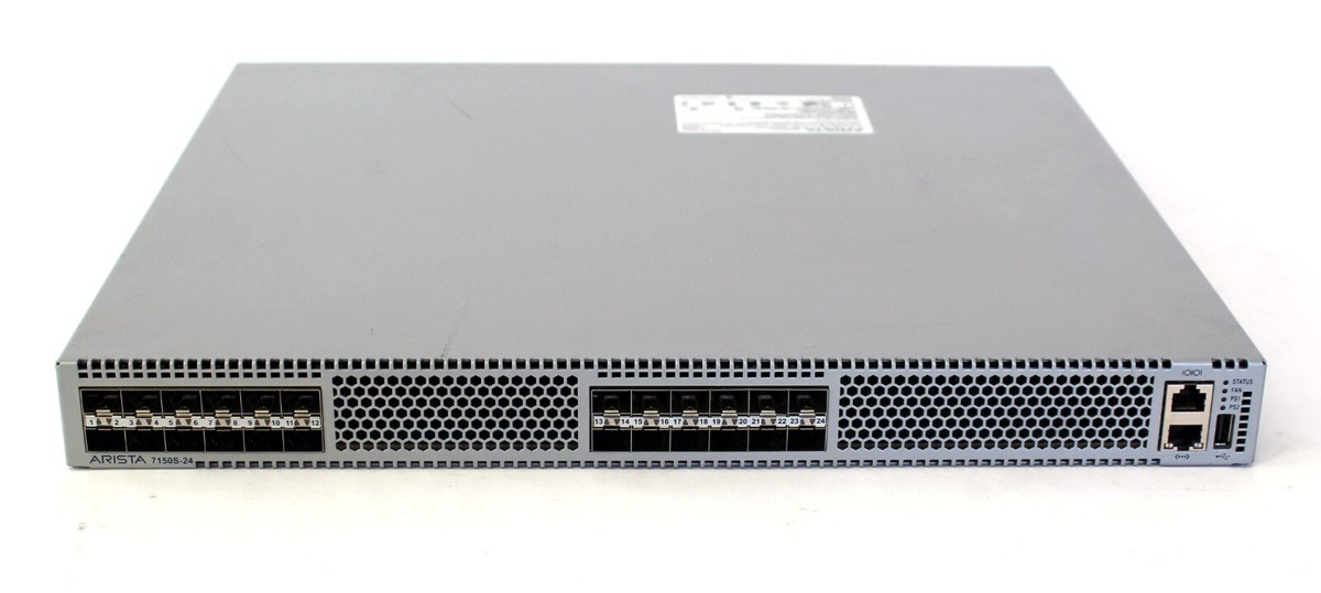 Arista DCS-7150S-24-F 24-Port 1/10G SFP+ Switch Front-to-Rear