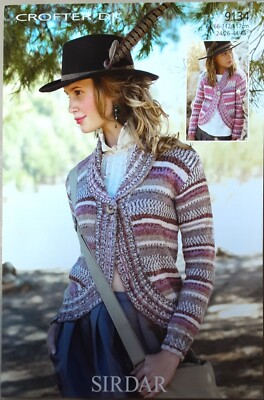 Neu Orig Sirdar Crofter DK Kind/Damen Strickjacken 24''-46'' Strickmuster 9134