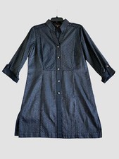 Tesori Womens Sz L Shirt Dress Button Down 3/4 Sl