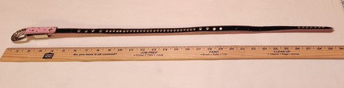 Girls Pink Textured Faux Leather Rhinestone Belt Rodeo, Cowgirl, 4H Show Size 22 - Picture 7 of 8