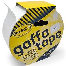 3 X Gaffa Duct Waterproof 50mm x 50m Premium Gaffer Tape Cloth WHITE 0.10 per metre