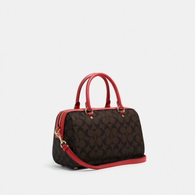 Coach Rowan Satchel in Signature Canvas, IM/BROWN 1941 RED, #83607