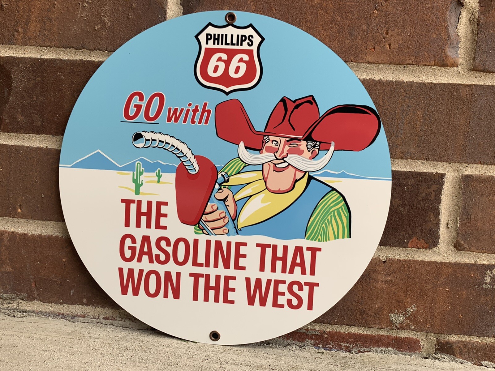 Phillips 66 With Cowboy vintage style gasoline Gas Metal sign | eBay