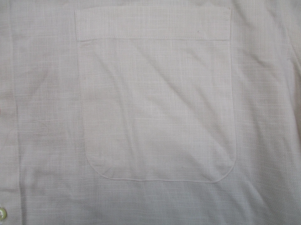 Camisa St Croix Para Hombre Extra Grande Beige Bolsillo Manga Corta Abotonada Tejida Adulto Foto 2 de 4