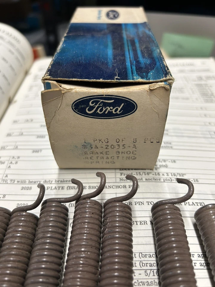 1955 1956 1957 FORD THUNDERBIRD NOS BRAKE SHOE RETRACTING SPRINGS FRONT & REAR - Image 3 of 4