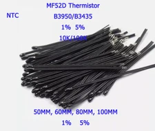 50-100mm MF52D Thermistor 3950/3435 1% 5% Probe Temperature Sensor 10K/100K NTC