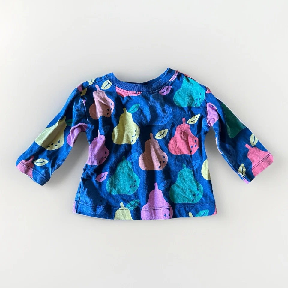 Conjunto de camiseta de jogger manga larga tejido estampado talla 3-6 meses Hanna Andersson peras Foto 4 de 4