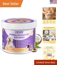 Gentle Coconut-Scented Eye Wipes for Dogs & Cats - Tear Stain Removal 100 pcs