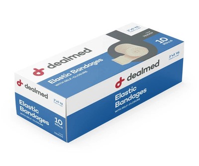 Dealmed Elastic Bandage Wrap 3'' with Self Closure, 10 Rolls