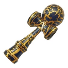 COZENTA Kendama Street Crack Pattern Wood Toy Black Gold Beginner 18cm