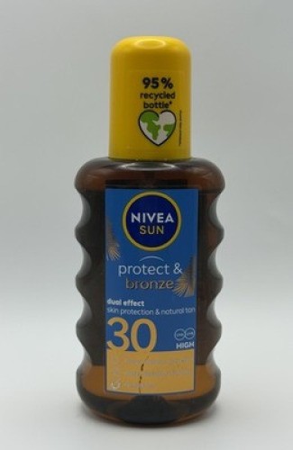 NIVEA Sun Protect & Bronze SPF30 200ml Tan Activating Oil Spray UVA UVB -1