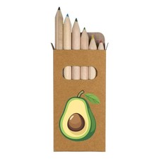 6 x 'Simplistic Avocado Half' Short Colour Pencils PE00061330
