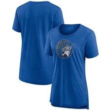 Women's Heather Blue Minnesota Lynx Distressed Team Logo Tri-Blend T-Shirt