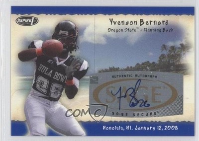 2008 SAGE Aspire Hula Bowl Yvenson Bernard #H2 Rookie Auto RC 0j6