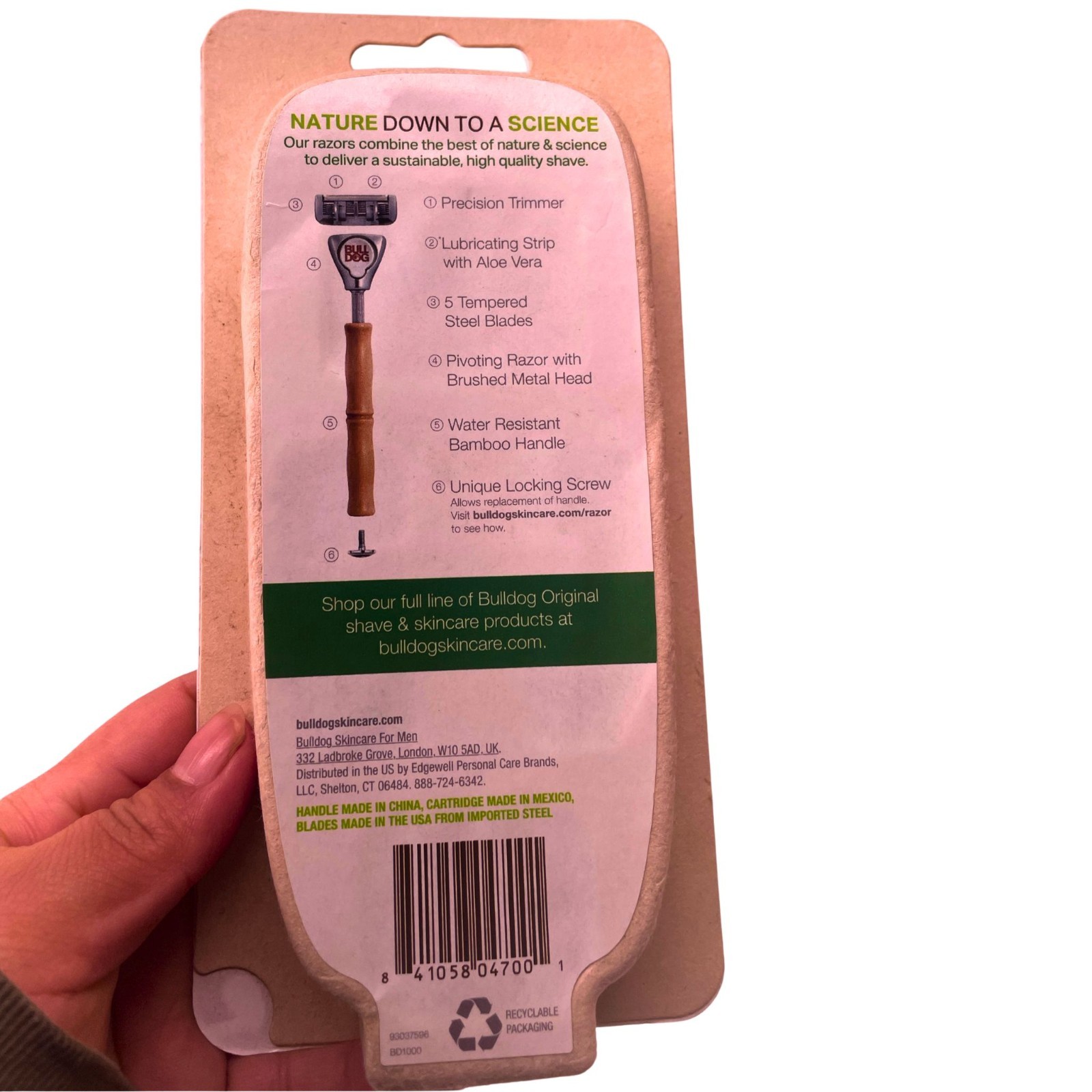 Bulldog Original Bamboo Razor 2-Blade + Aloe Vera 12 Pack - New