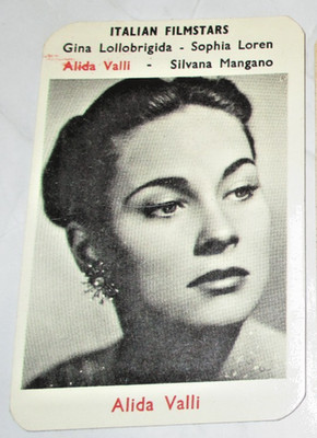 Alida Valli 50er Jahre Maple Leaf italienische Filmstars Kaugummi Karte