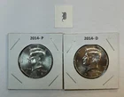 2014 P & D UNC Clad Kennedy Half Dollar Set in CB Flips -Free Shipping - D
