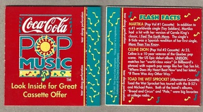 1991 Coca-Cola Advertising COUPON--POP MUSIC Cassette Offer