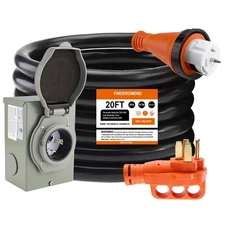 Finderomend 20 ft 50 Amp Generator Cord and Power Inlet Box Combo Kit,Pre-Dri...