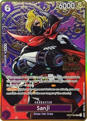 ***FOIL Sanji Japanese 2nd Anniversary Set (OP-PR)*** One Piece Kid Icarus
