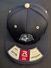 Fitted Baseball Hat Richardson Flexfit Embroidered Logo XS/SM Navy with White