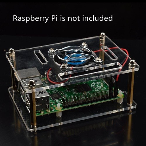 Boîtier transparent arcylique boîtier ventilateur dissipateur thermique pour Raspberry Pi 3/2 modèle B/B+ - Photo 2/10
