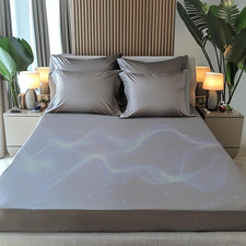 Luxury Earthing Grounded Queen Fitted Sheet - 10 Silverfiber, Gray