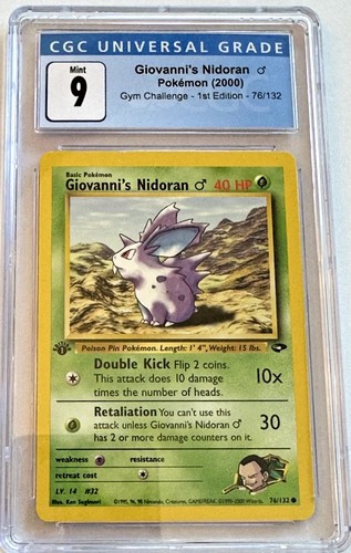 Giovanni's Nidoran ♂ (1st Edition) graded CGC 9 for sale on eBay
