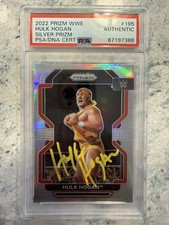 2022 Panini Prizm Silver WWE Hulk Hogan #195 PSA Authentic Yellow Ink