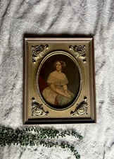 Vintage Ornate Framed Lithograph Jenny Lind Portrait by Eduard Magnus