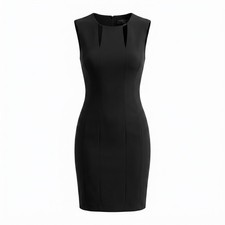 Tahari Levine Studio Sheath Dress Black Cut Out Career Party Women's Size Medium