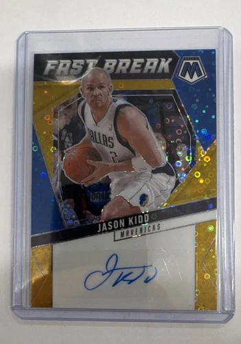 2024-25 Panini Mosaic - Autographs Fast Break, Jason Kidd Gold Prizm /10