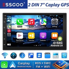 Doppel DIN 7 Zoll Android 14 4+64G Autoradio Carplay GPS NAVI RDS WIFI Bluetooth