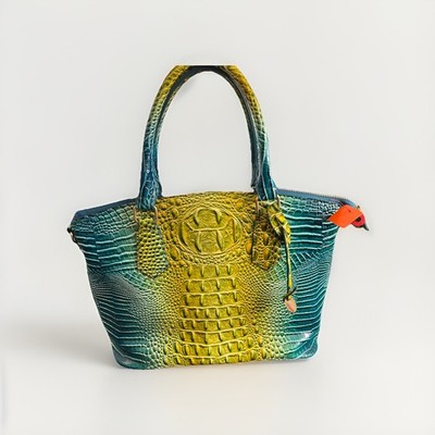 Beautiful Faux Crocodile Pattern Multicolored Purse - Blue and Unique!