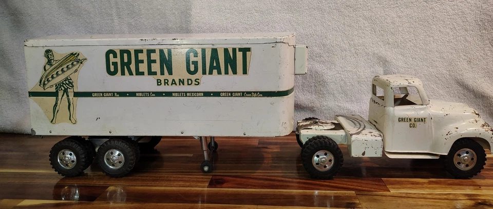 Camión y remolque gigante Tonka verde vintage años 50 - 24" Foto 4 de 4